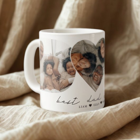 Bester Vater je Modernes Foto Collage Geschenk für Jumbo-Tasse