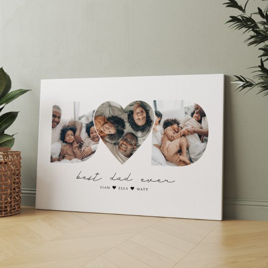 Bester Vater je Modernes Foto Collage Geschenk für Leinwanddruck