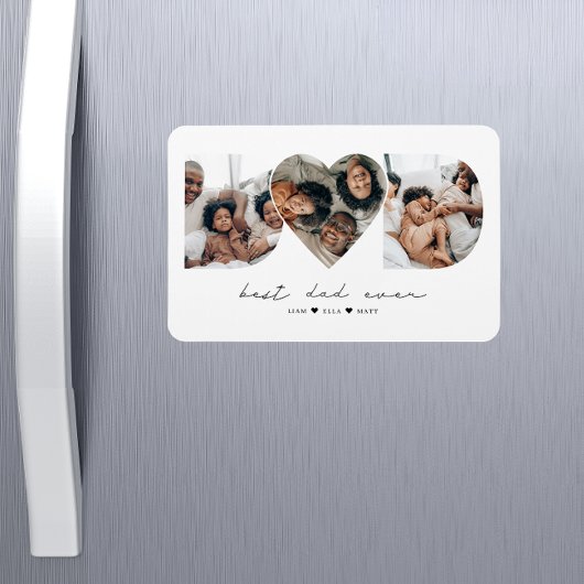 Bester Vater je Modernes Foto Collage Geschenk für Magnet