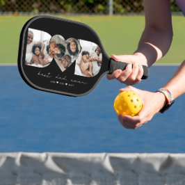Bester Vater je Modernes Foto Collage Geschenk für Pickleball Schläger