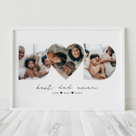 Bester Vater je Modernes Foto Collage Geschenk für Poster