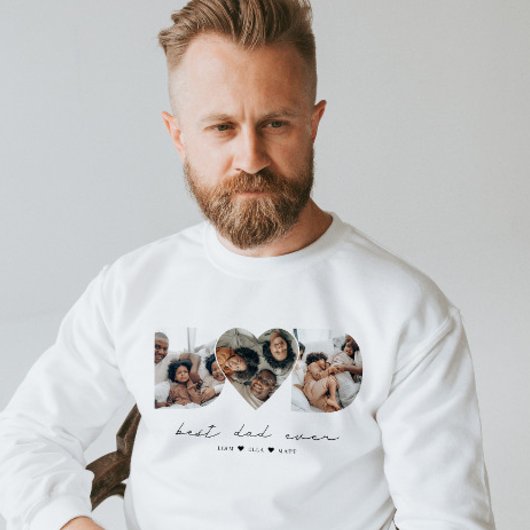 Bester Vater je Modernes Foto Collage Geschenk für Sweatshirt