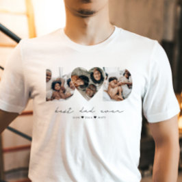 Bester Vater je Modernes Foto Collage Geschenk für T-Shirt