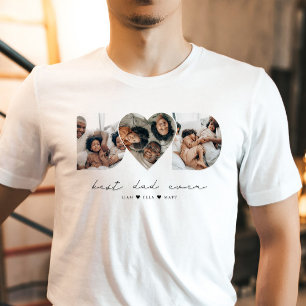 Bester Vater je Modernes Foto Collage Geschenk für T-Shirt