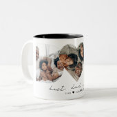 Bester Vater je Modernes Foto Collage Geschenk für Zweifarbige Tasse (Vorderseite Links)