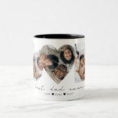 Bester Vater je Modernes Foto Collage Geschenk für Zweifarbige Tasse (Mittel)
