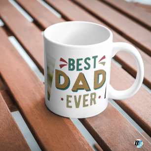 Bester Vater je Modernes Foto Vatertag Tasse