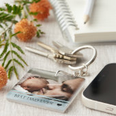 Bester Vater je Modernes, individuelles Foto Schlüsselanhänger (Vorderseite rechts)