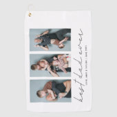 Bester Vater je Modernes Multi-Foto Golfhandtuch (Vorderseite)