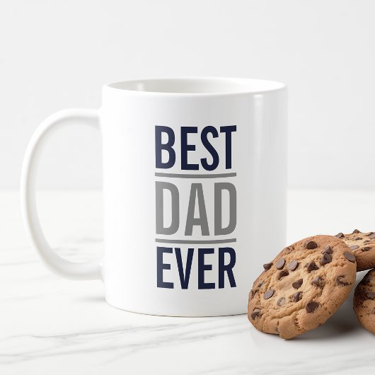 Bester Vater je | Modernes Navy Blue und Grau Kaffeetasse