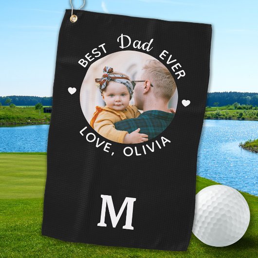 Bester Vater je Modernes Personalisiertes Foto Golfhandtuch
