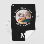 Bester Vater je Modernes Personalisiertes Foto Golfhandtuch (Insitu)