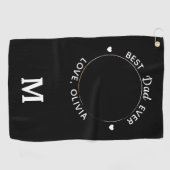 Bester Vater je Modernes Personalisiertes Foto Golfhandtuch (Horizontal)