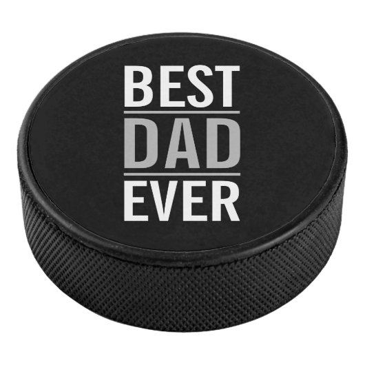 Bester Vater je | Modernes Schwarz Eishockey Puck (3/4)