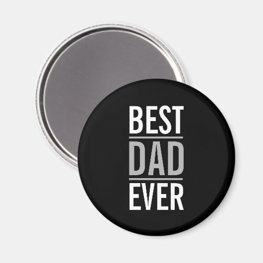 Bester Vater je | Modernes Schwarz Magnet (Vorderseite/Rückseite)