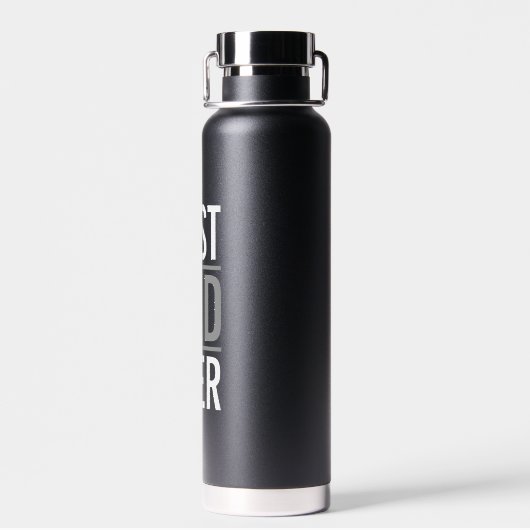 Bester Vater je | Modernes Schwarz Trinkflasche (Rückseite)