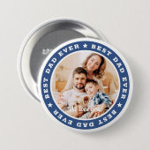 Bester Vater je Modernes Star Custom Foto Button (Vorne & Hinten)