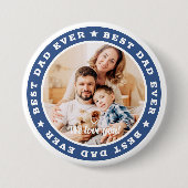 Bester Vater je Modernes Star Custom Foto Button (Vorderseite)