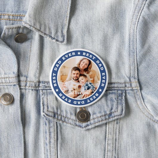 Bester Vater je Modernes Star Custom Foto Button (Beispiel)