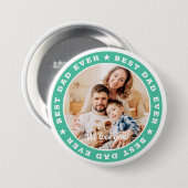 Bester Vater je Modernes Star Custom Foto Button (Vorne & Hinten)