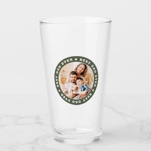 Bester Vater je Modernes Star Custom Foto Glas (Vorderseite)