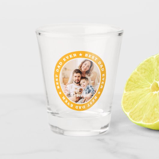 Bester Vater je Modernes Star Custom Foto Schnapsglas (Vorderseite)