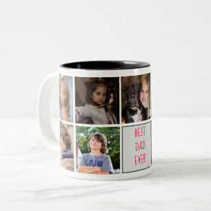 Bester Vater je Monogramm Fotolack-Trend Zweifarbige Tasse
