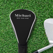 Bester Vater je Monogramm Schwarz Golf Headcover