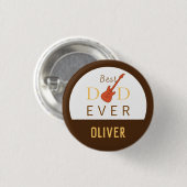 Bester Vater je Musikgitarre Moderner Tag der Cool Button (Vorne & Hinten)