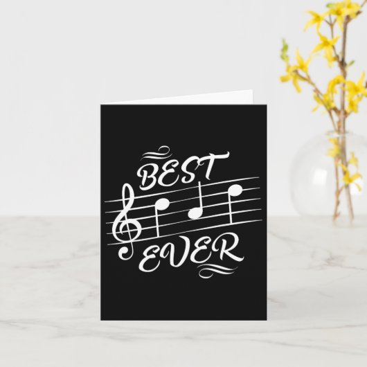 Bester Vater je Musiknoten Musikerfeier Karte (Gelbe Blume)