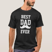Bester Vater je Mustache Letterman Schriftart T-Shirt (Vorderseite)