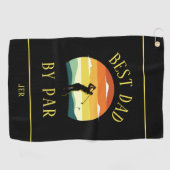 Bester Vater je nach Par Golfer Silhouette Mens Bl Golfhandtuch (Horizontal)