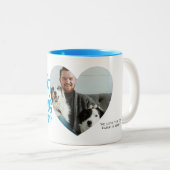 Bester Vater je Name Foto Pet Blau Zweifarbige Tasse (VorderseiteRechts)