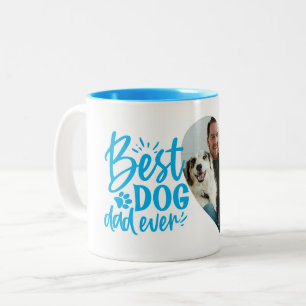 Bester Vater je Name Foto Pet Blau Zweifarbige Tasse