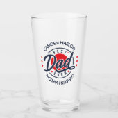 Bester Vater je Name Red White Blue Glas (Vorderseite)