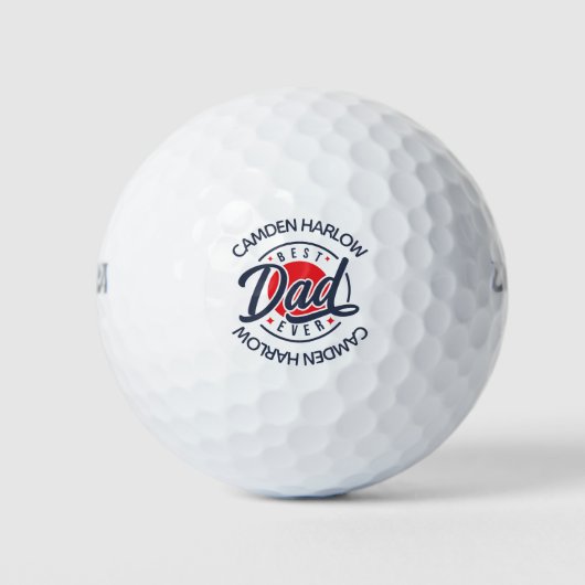 Bester Vater je Name Red White Blue Golfball (Vorderseite)