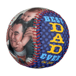 Bester VATER je Navy Blue Hearts FotoCollage Baseball