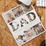 Bester Vater je | Neun FotoCollage Mousepad<br><div class="desc">Dieses einfache und süße Mousepad sagt "Bester Vater je" in trendigen, modernen Schriften mit einem Ort für Namen und eine individuelle Nachricht. Minimalistische Ästhetik beinhaltet eine neun Fotovorlage Ihrer bevorzugten persönlichen Fotos für ein Geschenk, das jeder Liebe würde. Der Vatertag ist die perfekte Gelegenheit, ALLE Väter in unserem Leben zu...</div>