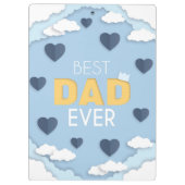 Bester Vater je Niedlicher Vatertag Klemmbrett (Rückseite)