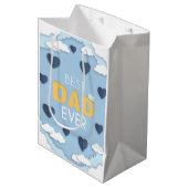 Bester Vater je Niedlicher Vatertag Mittlere Geschenktüte (Vorderseite Schrägansicht)