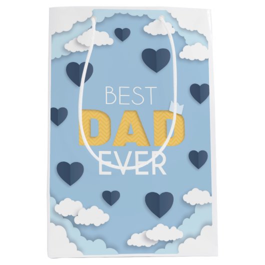 Bester Vater je Niedlicher Vatertag Mittlere Geschenktüte (Vorderseite)