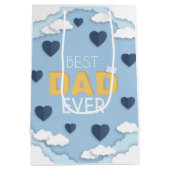 Bester Vater je Niedlicher Vatertag Mittlere Geschenktüte (Rückseite)