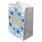 Bester Vater je Niedlicher Vatertag Mittlere Geschenktüte (Rückseite Schrägansicht)