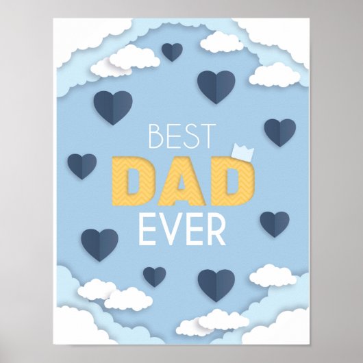 Bester Vater je Niedlicher Vatertag Poster (Vorne)