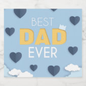 Bester Vater je Niedlicher Vatertag Schaumweinetikett (Einzelnes Label)
