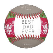 Bester Vater je Niedliches Foto Personalisiert Baseball (Vorderseite)