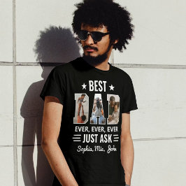 Bester Vater je, nur Kindernamen und Foto nach Maß T-Shirt