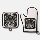 Bester Vater je Ofenhandschuh & Topflappen-Set (Vorderseite)