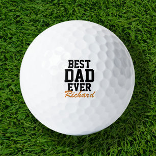 Bester Vater je Orange Mit Monogramm Vatertag Golfball
