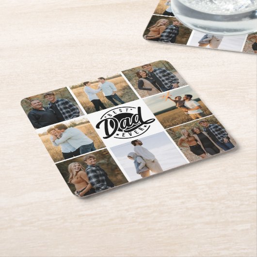 "Bester Vater je" Paper Untersetzer (angewinkelt)